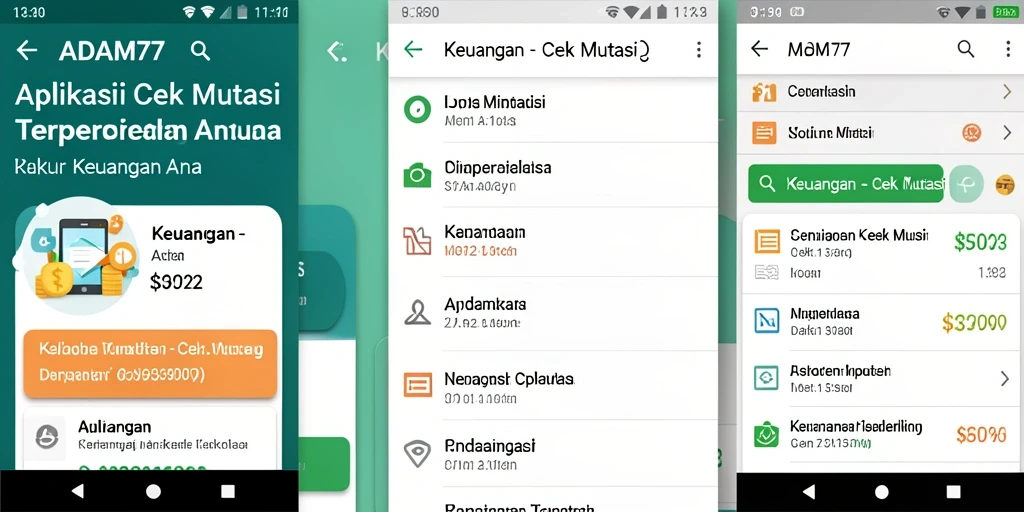 Tampilan aplikasi ADAM77 dengan fitur Cek Mutasi yang informatif.