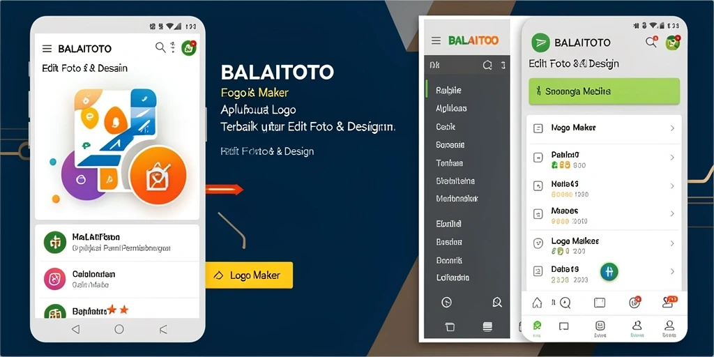 Antarmuka BALAITOTO yang sederhana dan fungsional untuk desain logo.