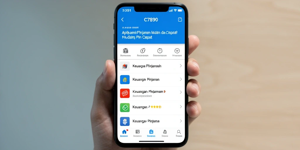 Antarmuka C7890 menampilkan kemudahan akses fungsi pinjaman.