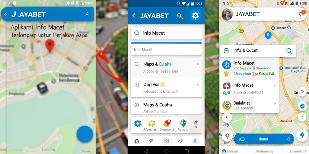 Tampilan antarmuka JAYABET menunjukkan informasi kemacetan dan cuaca secara jelas.
