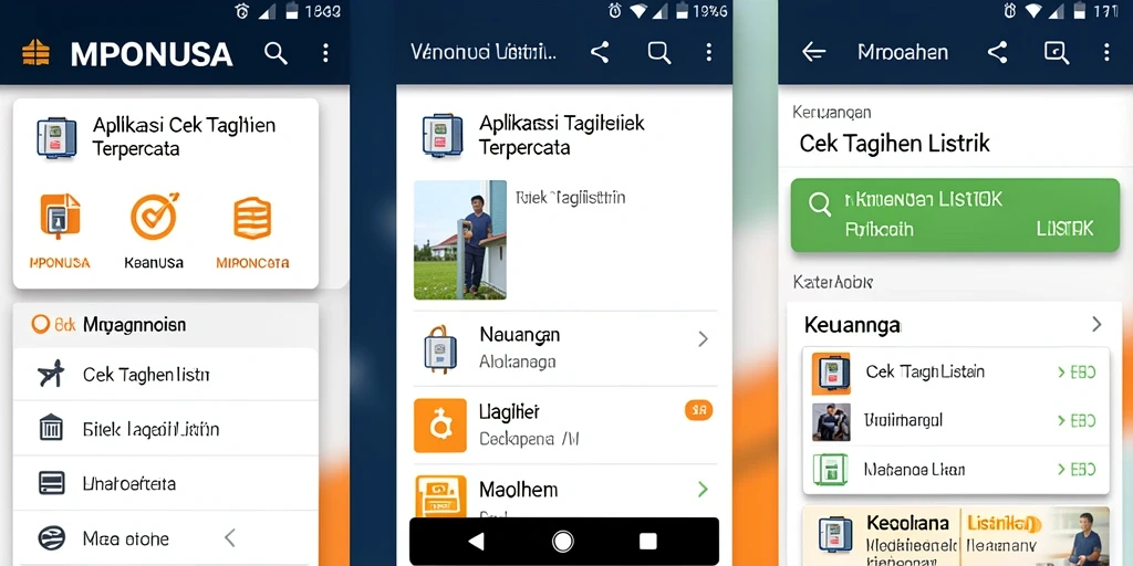 Antarmuka MPONUSA menampilkan fungsi cek tagihan listrik yang sederhana dan efektif.