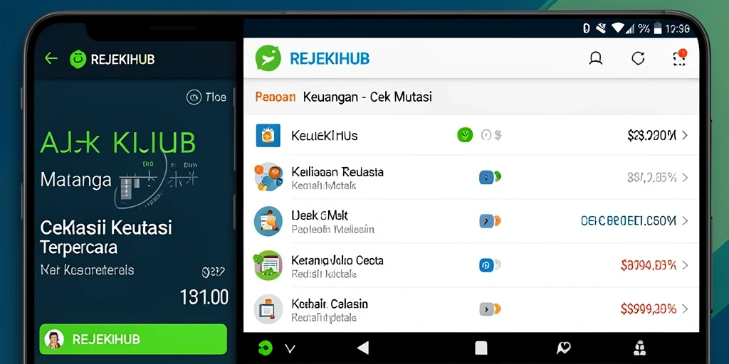 Tangkapan layar aplikasi REJEKIHUB yang menunjukkan fitur Cek Mutasi.