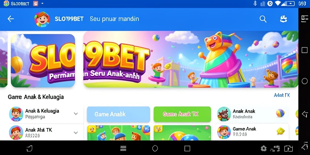 Tampilan antarmuka SLOT99BET yang ceria dan ramah anak.