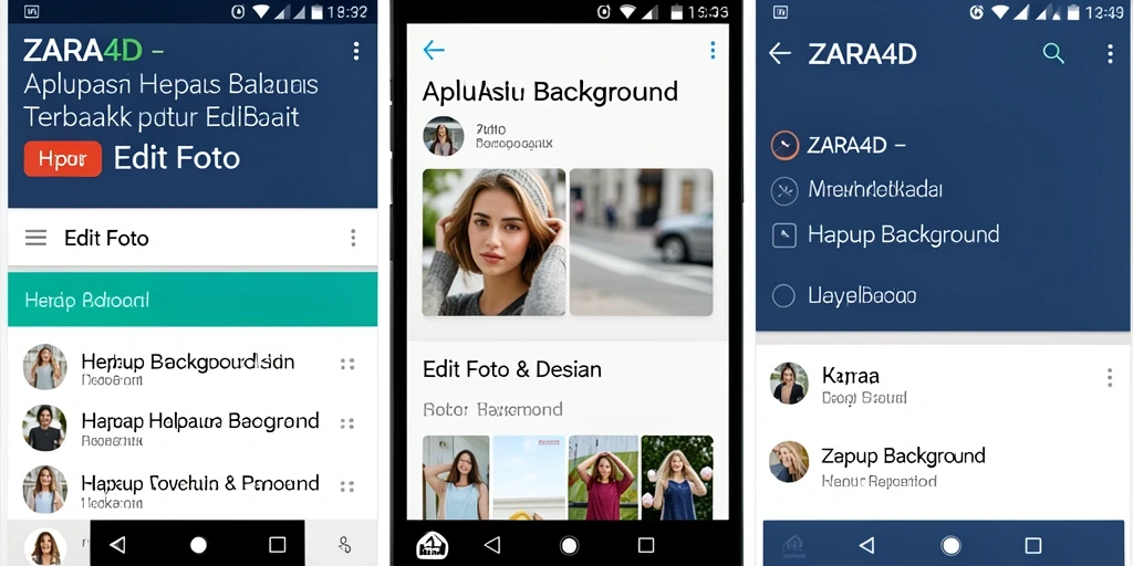Antarmuka ZARA4D saat menghapus latar belakang foto.